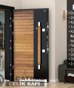 ABK-010 Ahşap Kaplama Apartman Bina Giriş Kapısı