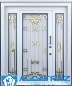 Beyaz Ferforjeli Villa Giriş Kapısı Modelleri Villa Kapıları Kompozit Villa Kapısı