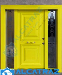 Sarı Dış Kapı Villa Kapısı Çelik Kapı