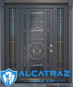 Antrasit Dış Kapı Granit Desenli Modern Villa Kapısı Çelik Giriş Kapısı