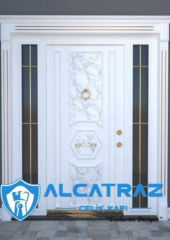 Beyaz Modern Dış Kapı Villa Kapısı Çelik Kapı