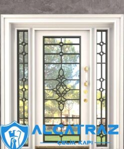 Beyaz Villa Kapısı Ferforjeli Lüks Çelik Kapı Dış Kapı Fiyatları