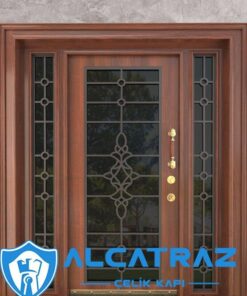 Doğal Ahşap Kaplama Villa Kapısı Modelleri İndirimli Villa Giriş Kapıları Özel Tasarım Villa Kapısı